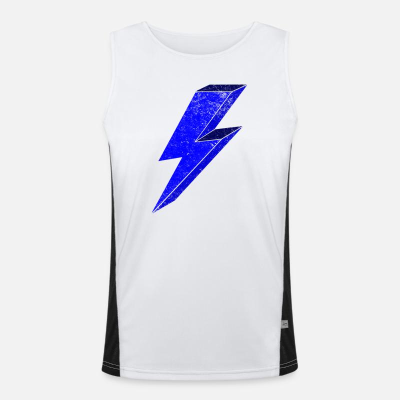 Blauer Blitz-Design für Dynamik 3D Funktionelles Kontrast-Tank Top für Männer 