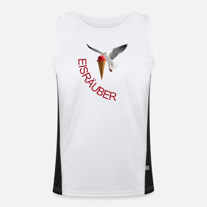 Möwe mit Eiscreme Eisräuber Men's Functional Contrast Tank Top 