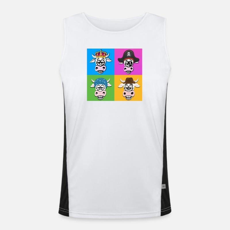 Kuh-Quartett Funktionelles Kontrast-Tank Top für Männer 