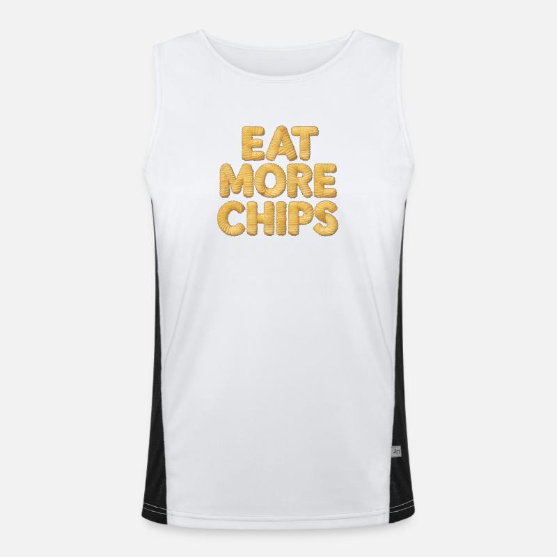 Eat More Chips, PotatoLover  Men's Functional Contrast Tank Top 