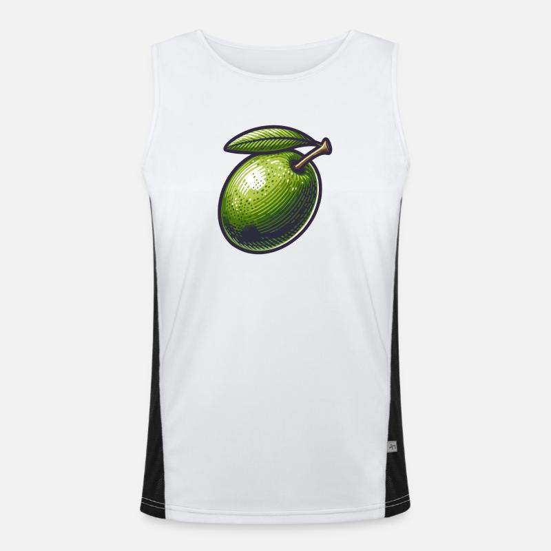 Vibrant Cartoon Green Apple Men's Functional Contrast Tank Top 
