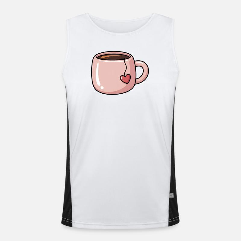 Heart Tea Mug Men's Functional Contrast Tank Top 