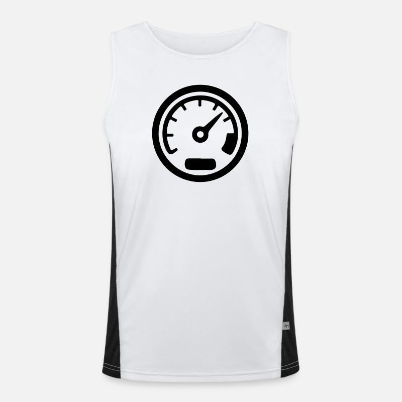 Tacho Kmh Speed Icon Funktionelles Kontrast-Tank Top für Männer 