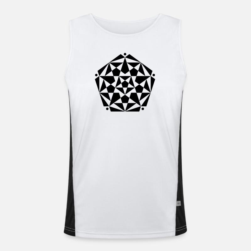 Fractal Pentagram Star Design Men's Functional Contrast Tank Top 