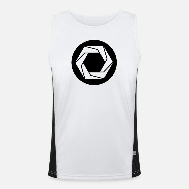 Geometric Aperture Symbol Men's Functional Contrast Tank Top 