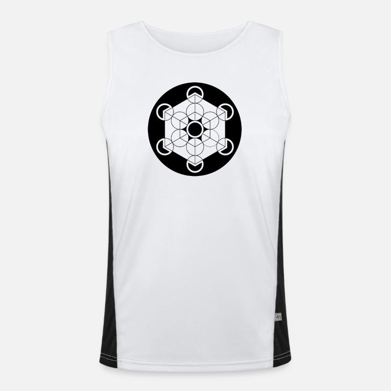 Crop circle cube de Metatron Débardeur respirant contrasté Homme 