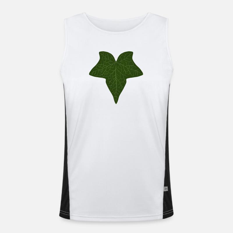 Elegant Green Ivy Leaf Pattern Men's Functional Contrast Tank Top 