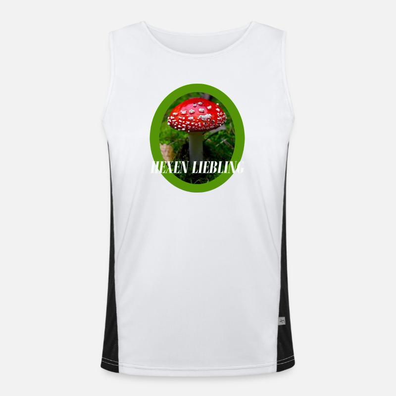 Toadstool Design - Men's Functional Contrast Tank Top  - white/black