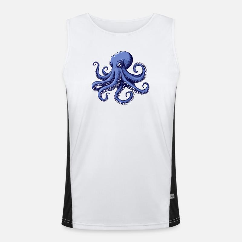 Sea Flavor Octopus Design Men's Functional Contrast Tank Top 