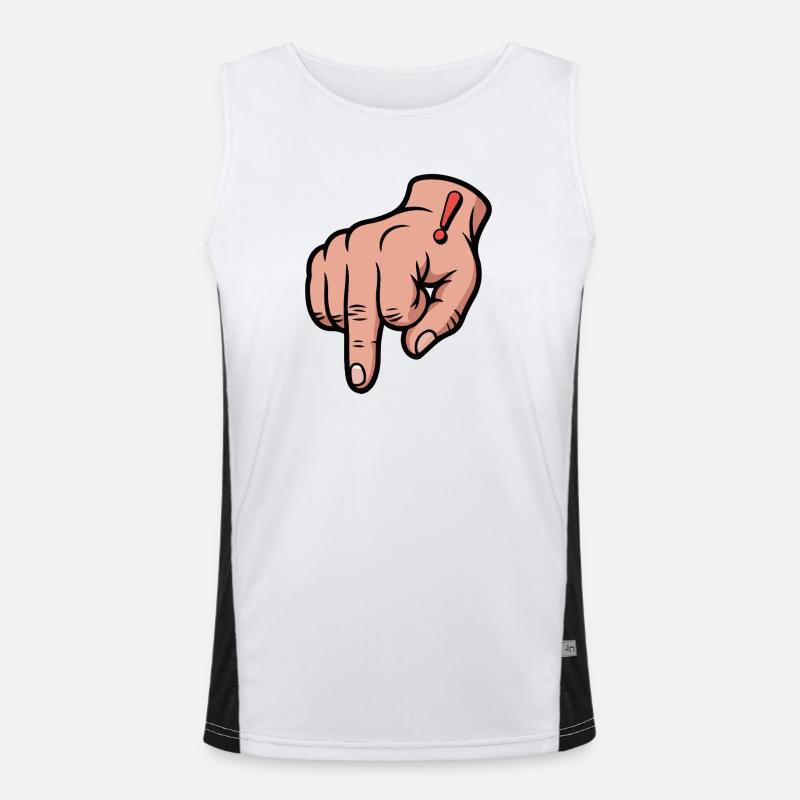 Bold Red Exclamation Point Hand Illustration Men's Functional Contrast Tank Top 