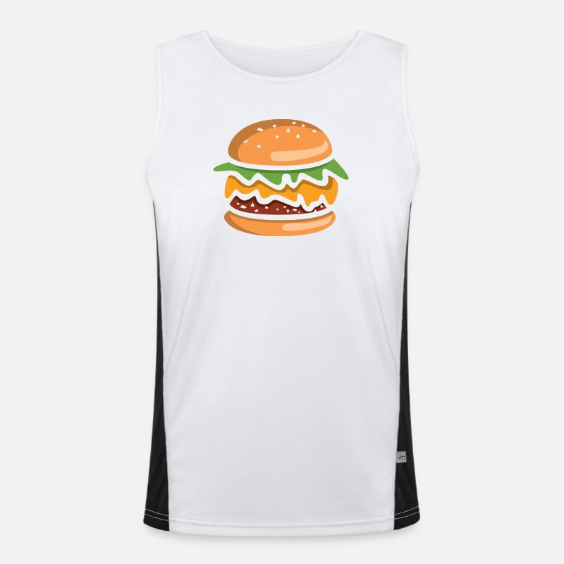 Comic Burger Cheeseburger Men's Functional Contrast Tank Top 