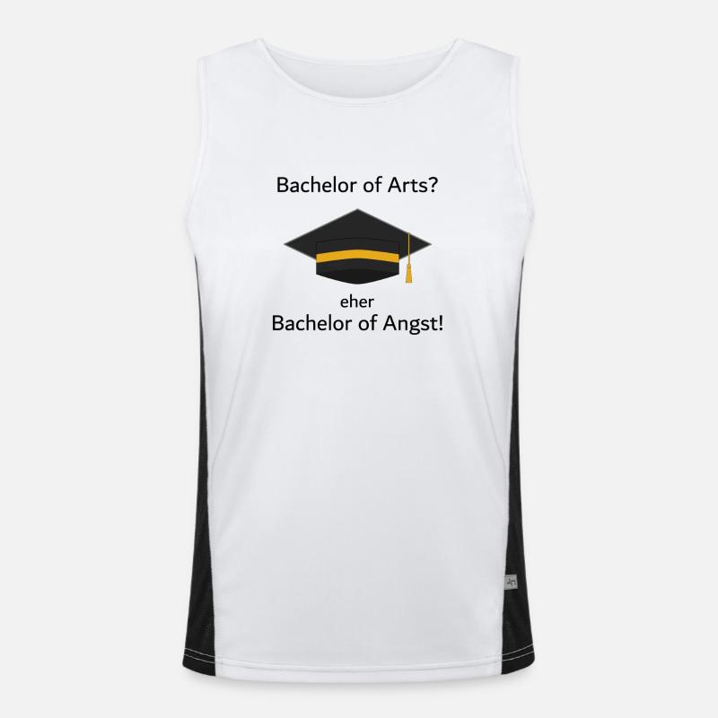 Unispruch "Bachelor of Angst" Student, Studenten Funktionelles Kontrast-Tank Top für Männer 