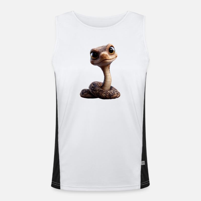 snake, python, cobra, rattlesnake, snakes - Men's Functional Contrast Tank Top  - white/black