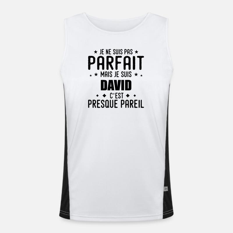 David : authentique, imparfait, top, perfection Débardeur respirant contrasté Homme 