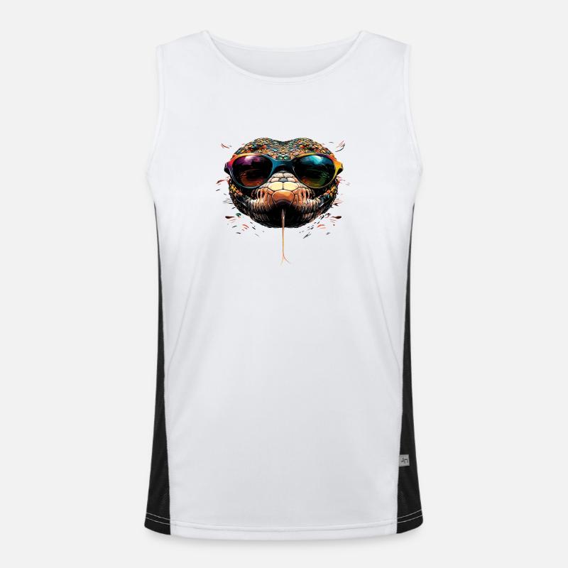 snake, python, cobra, rattlesnake, snakes - Men's Functional Contrast Tank Top  - white/black