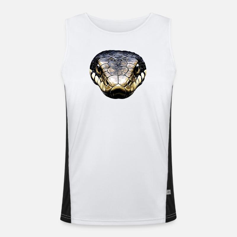 snake, python, cobra, rattlesnake, snakes - Men's Functional Contrast Tank Top  - white/black