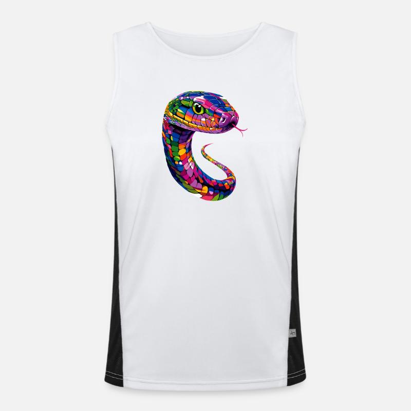 serpent, python, cobra, serpent à sonnettes, serpents Débardeur respirant contrasté Homme 