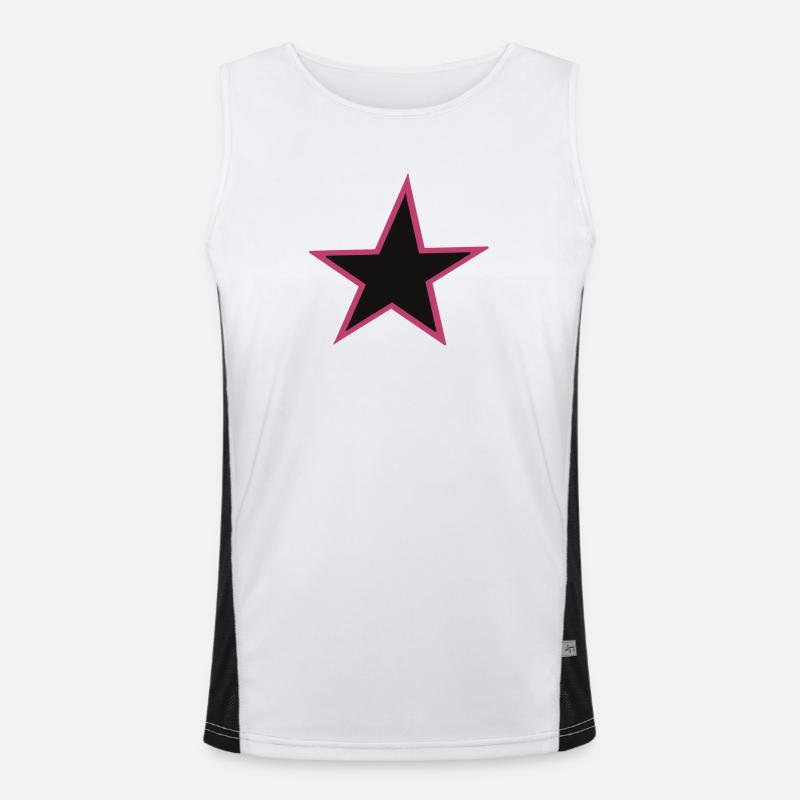 Pink Border Star Design Men's Functional Contrast Tank Top 