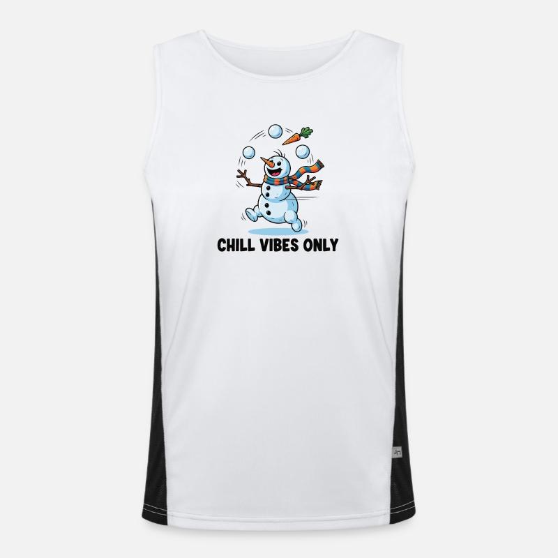 Frosty Jongleur: Chillige Vibes Funktionelles Kontrast-Tank Top für Männer 