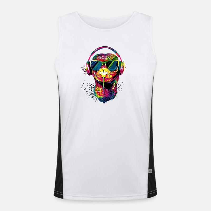 snake, python, cobra, rattlesnake, snakes - Men's Functional Contrast Tank Top  - white/black