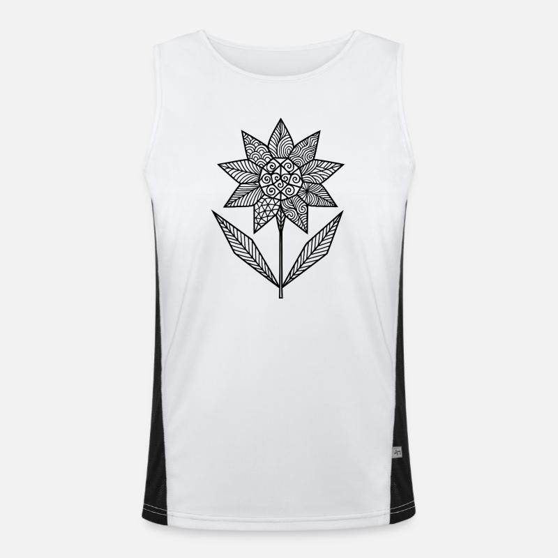 Patterned floral graphic Men's Functional Contrast Tank Top 