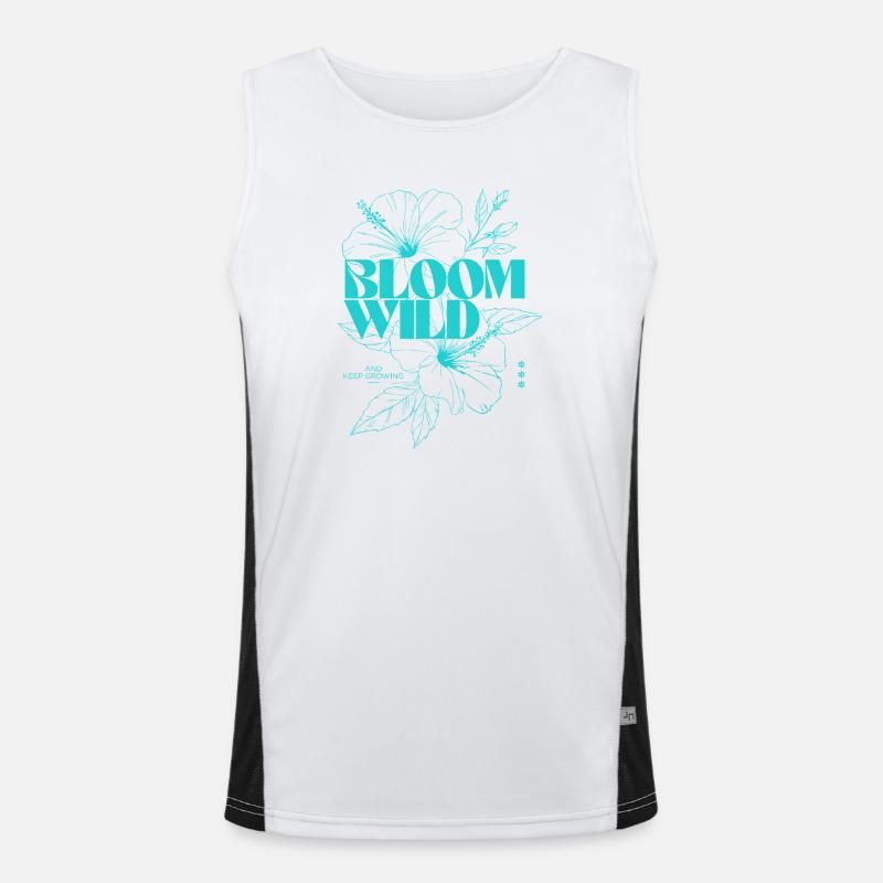 Bloom Wild Floral Typografie Design Funktionelles Kontrast-Tank Top für Männer 