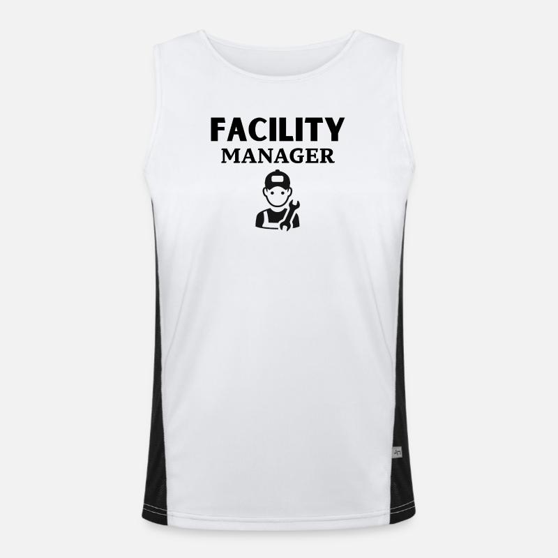 Mechanic Tool Pattern Design - Men's Functional Contrast Tank Top  - white/black
