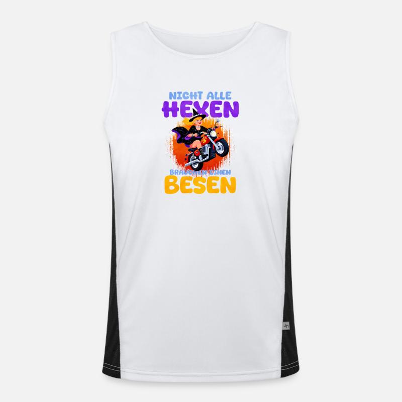 Hexen Motorrad Spaß Spruch Funktionelles Kontrast-Tank Top für Männer 