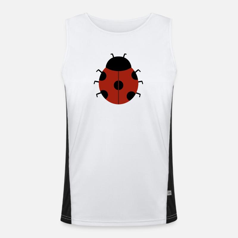 Red Ladybug Illustration for Eco-Friendly Apparel Men's Functional Contrast Tank Top 
