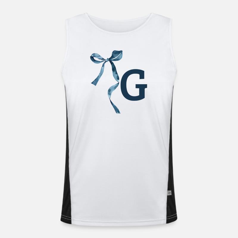 Monogramm g Geschenkidee Funktionelles Kontrast-Tank Top für Männer 