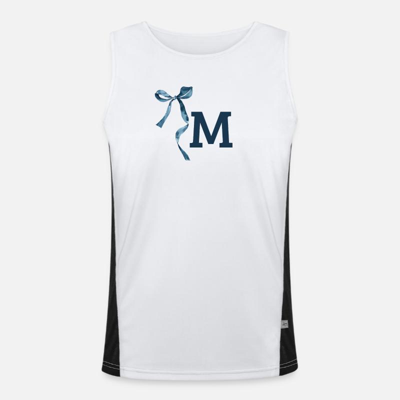 Monogramm m Geschenkidee Funktionelles Kontrast-Tank Top für Männer 