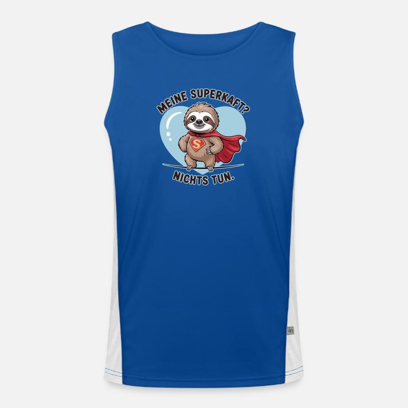 My superpower? Doing Nothing Sloth Men's Functional Contrast Tank Top 
