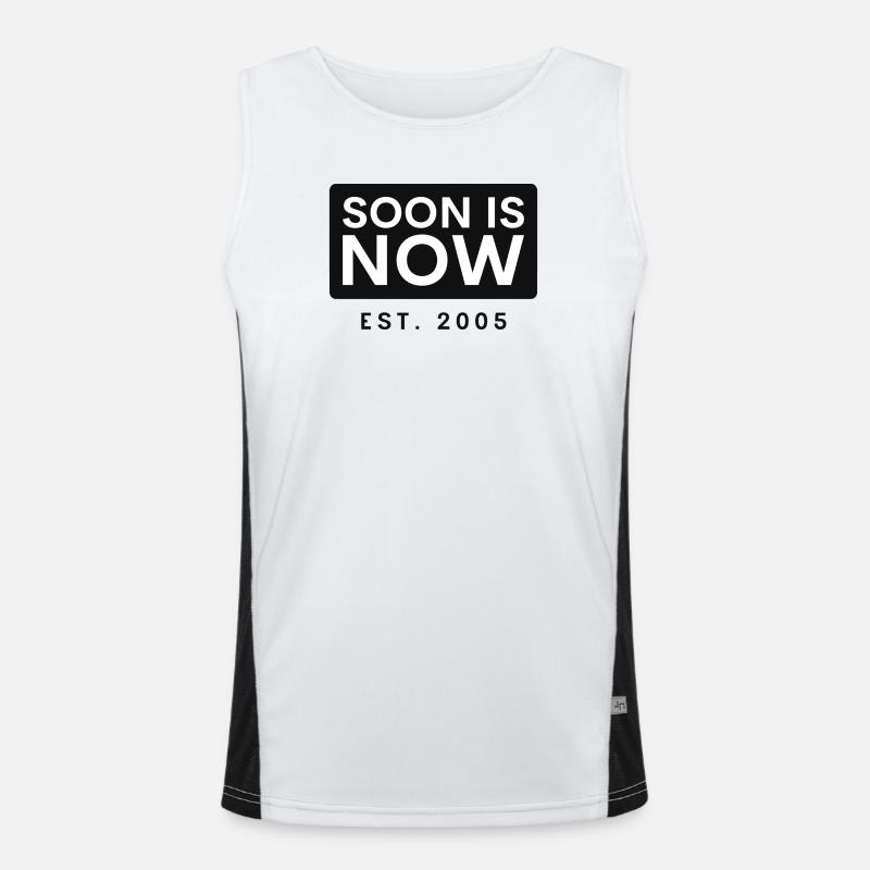 soon is now block Funktionelles Kontrast-Tank Top für Männer 