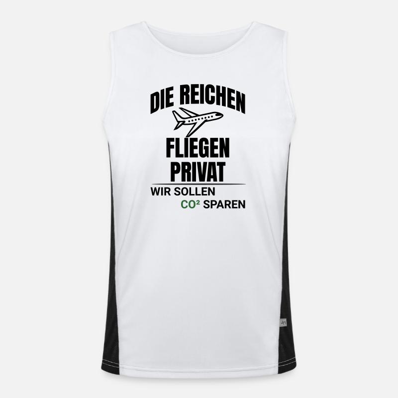 Abstraktes CO2 Klimaschutz Design Funktionelles Kontrast-Tank Top für Männer 