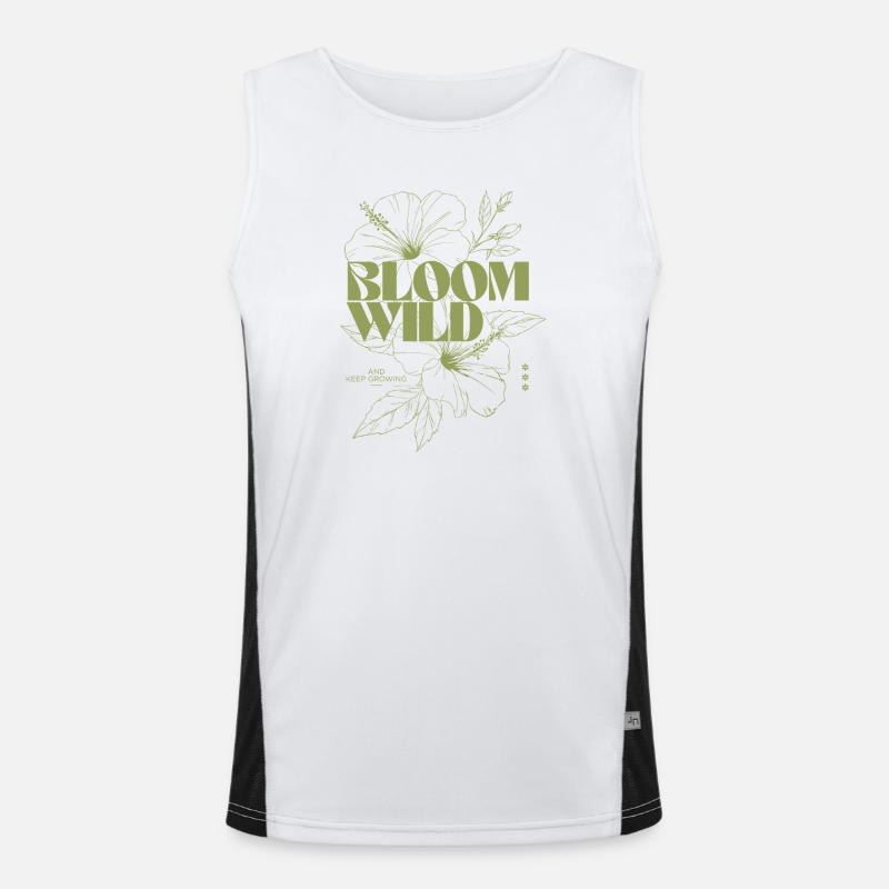Bloom Wild Botanische Illustration Funktionelles Kontrast-Tank Top für Männer 