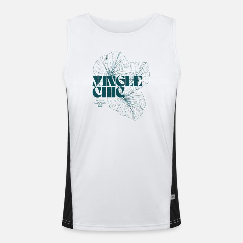 Botanischer Dschungel Monstera Blatt Muster Design Funktionelles Kontrast-Tank Top für Männer 