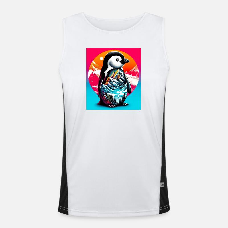 Pinguin Funktionelles Kontrast-Tank Top für Männer 