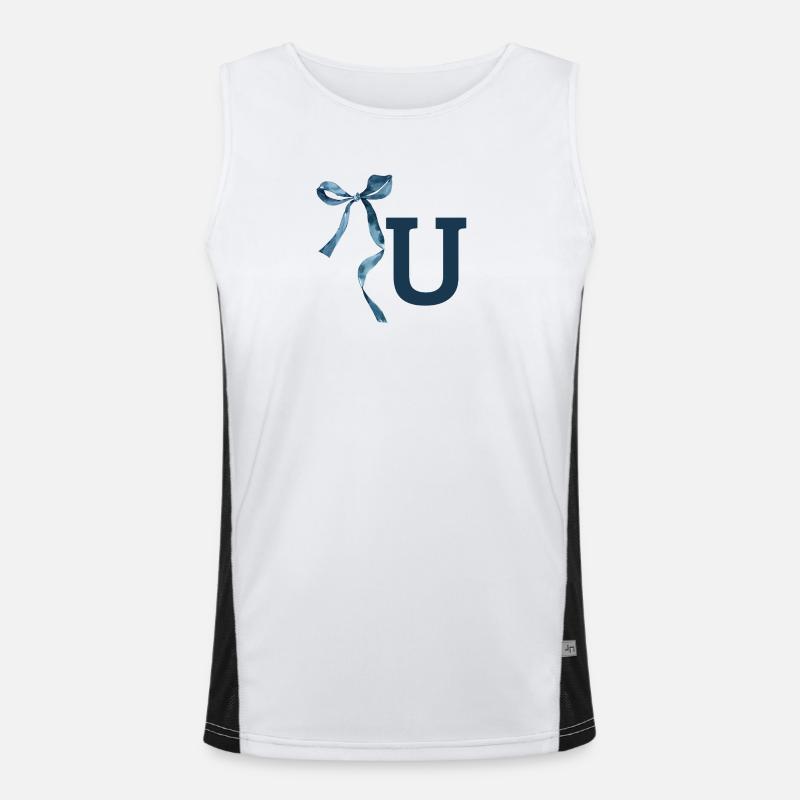 Monogram U Geschenkidee Funktionelles Kontrast-Tank Top für Männer 