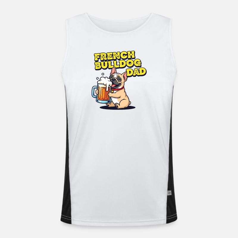 French Bulldog Dad - Feierabendbier Funktionelles Kontrast-Tank Top für Männer 
