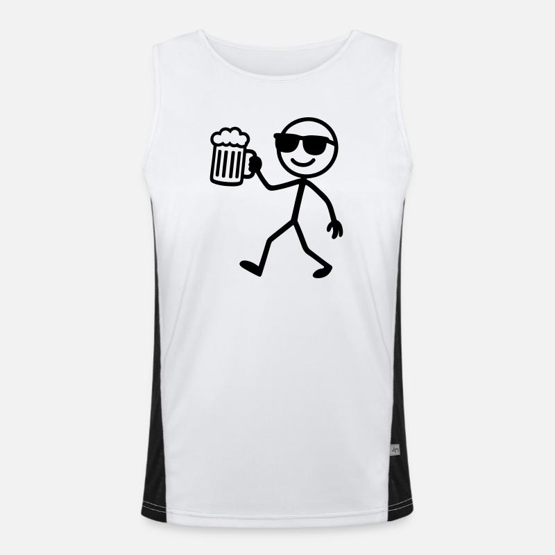 strichmännchen bier Funktionelles Kontrast-Tank Top für Männer 