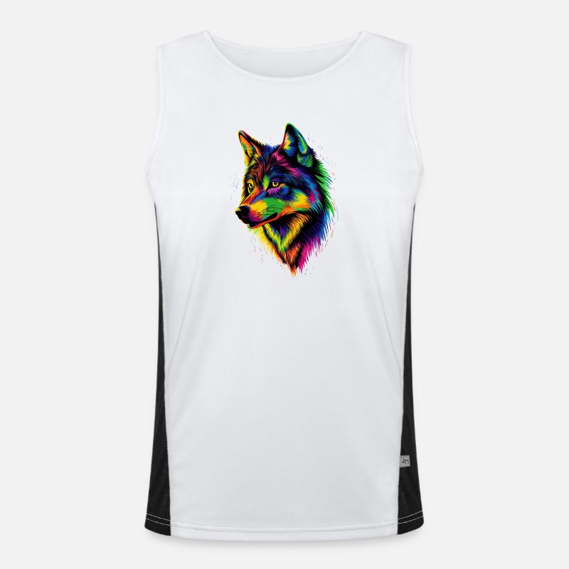 Wolf Love Wolves Wolf Pack Wolfhound Wild Wolf Men's Functional Contrast Tank Top 