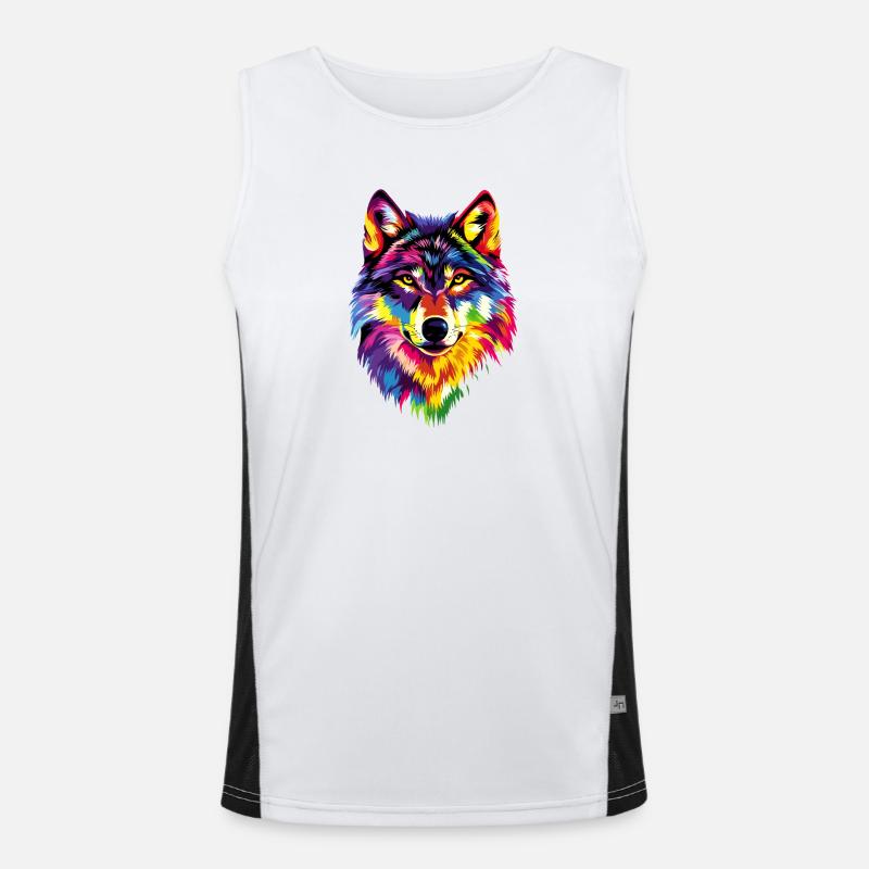 Wolf Love Wolves Wolf Pack Wolfhound Wild Wolf Débardeur respirant contrasté Homme 