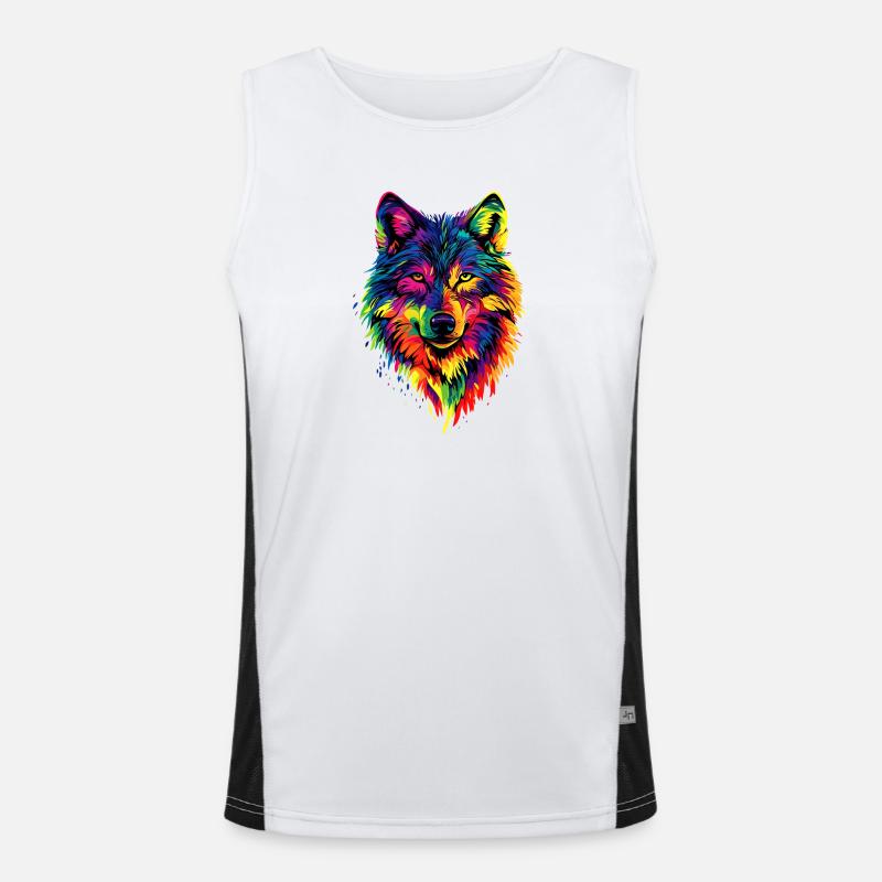 Wolf Love Wolves Wolf Pack Wolfhound Wild Wolf Débardeur respirant contrasté Homme 