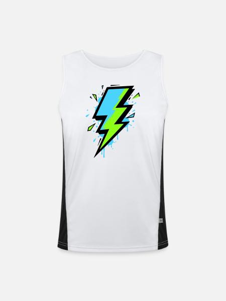 Ray of Modern Electricity - Men's Functional Contrast Tank Top  - white/black - Front