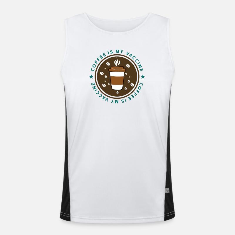 Mit Kaffee geimpft Funktionelles Kontrast-Tank Top für Männer 