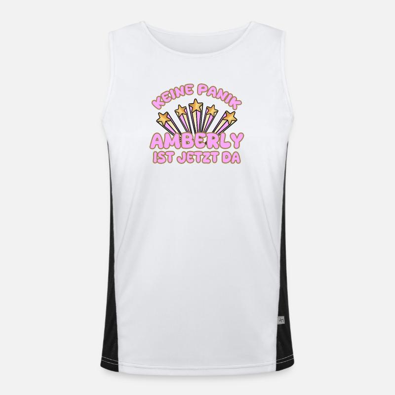 Amberly as a woman's name - Men's Functional Contrast Tank Top  - white/black