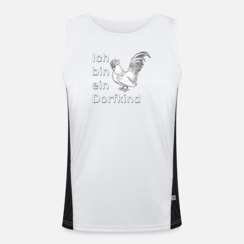 Ich bin ein Dorfkind Funktionelles Kontrast-Tank Top für Männer 