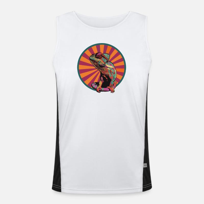Chamäleons Comic Funktionelles Kontrast-Tank Top für Männer 