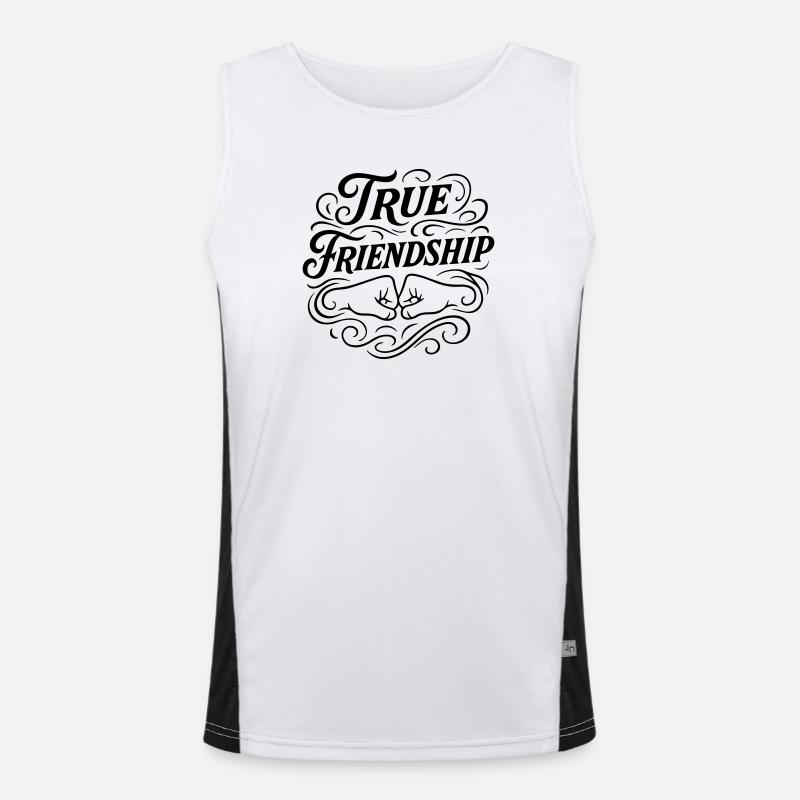 Freundschaft Spruch Freunde Funktionelles Kontrast-Tank Top für Männer 