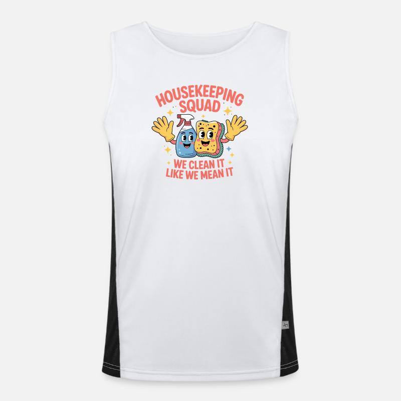 Lustiges Putzen Design Funktionelles Kontrast-Tank Top für Männer 